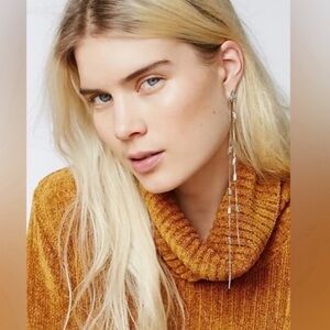 New Free People Shooting Stars Bohemian Dangle Fringe Earrings